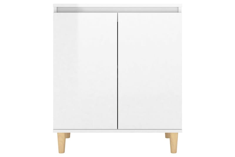 Skjenk med ben i heltre høyglans hvit 60x35x70 cm sponplate - Hvit - Oppbevaring - Oppbevaringsmøbler - Sideboard & skjenk