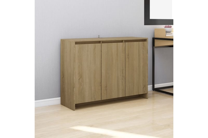 Skjenk sonoma eik 102x33x75 cm sponplate - Beige - Oppbevaring - Oppbevaringsmøbler - Sideboard & skjenk