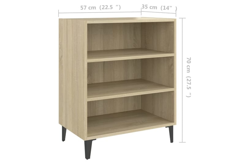 Skjenk sonoma eik 57x35x70 cm sponplate - Brun - Oppbevaring - Oppbevaringsmøbler - Sideboard & skjenk