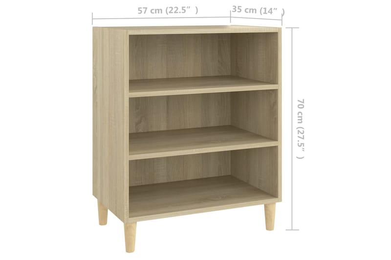 Skjenk sonoma eik 57x35x70 cm sponplate - Brun - Oppbevaring - Oppbevaringsmøbler - Sideboard & skjenk