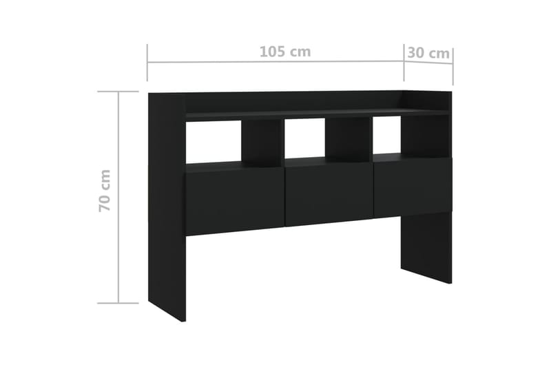 Skjenk svart 105x30x70 cm sponplate - Svart - Oppbevaring - Oppbevaringsmøbler - Sideboard & skjenk