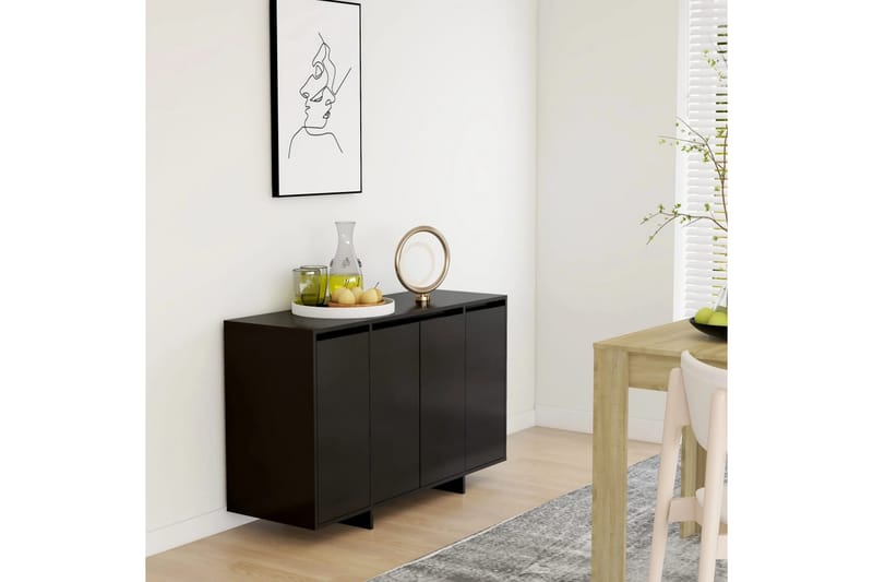 Skjenk svart 120x41x75 cm sponplate - Svart - Oppbevaring - Oppbevaringsmøbler - Sideboard & skjenk