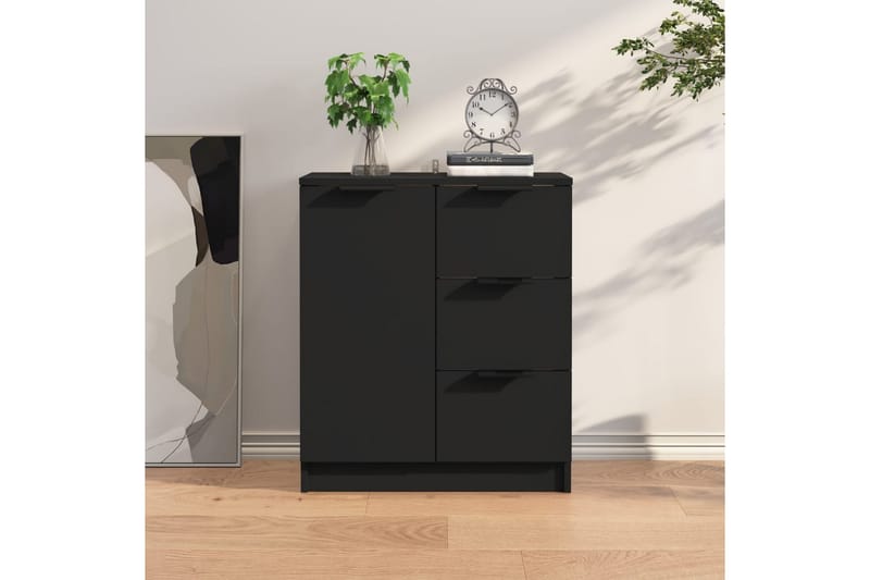 Skjenk svart 60x30x70 cm konstruert tre - Svart - Oppbevaring - Oppbevaringsmøbler - Sideboard & skjenk