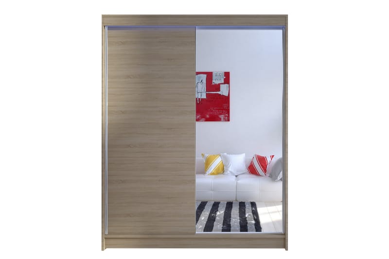 Pickering Garderobe med Speil 150x200 cm - Beige - Oppbevaring - Garderober & garderobesystem