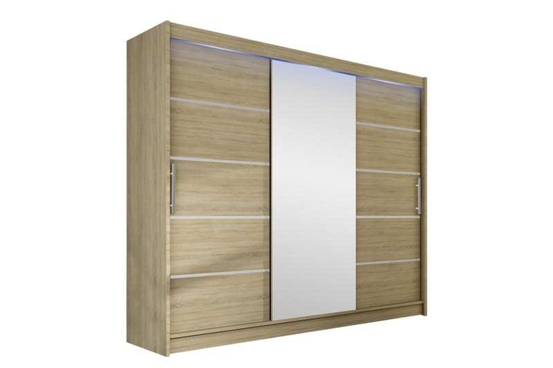 Sia Garderobe med Speil 250x215 cm - Beige - Oppbevaring - Garderober & garderobesystem