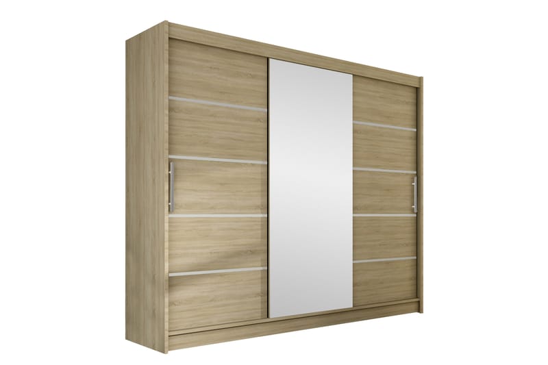 Sia Garderobe med Speil 250x215 cm - Beige - Oppbevaring - Garderober & garderobesystem