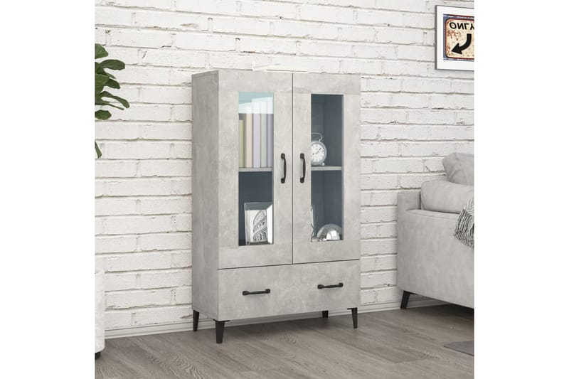 beBasic Highboard betonggrå 70x31x115 cm konstruert tre - GrÃ¥ - Oppbevaring - Skap - Oppbevaringsskap