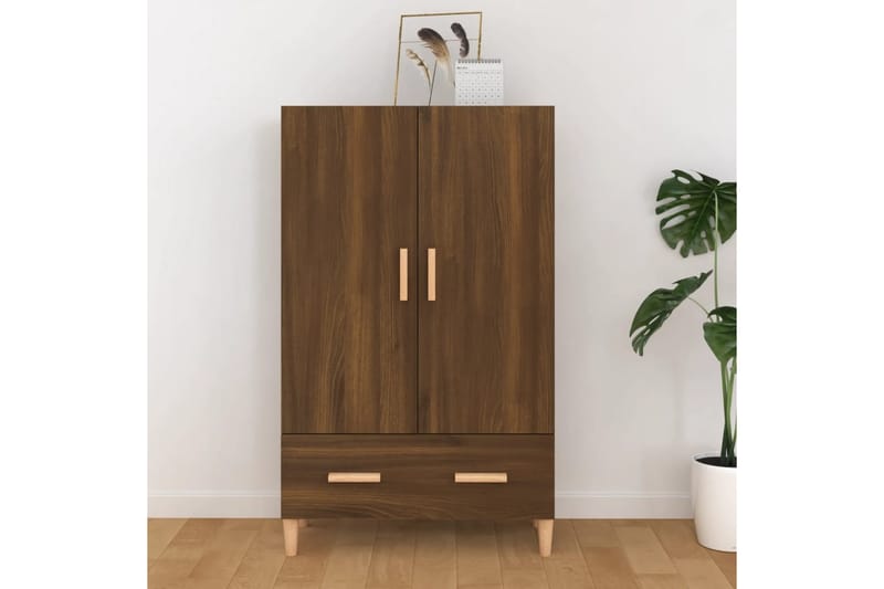 beBasic Highboard brun eik 70x31x115 cm konstruert tre - Brun - Oppbevaring - Skap - Oppbevaringsskap