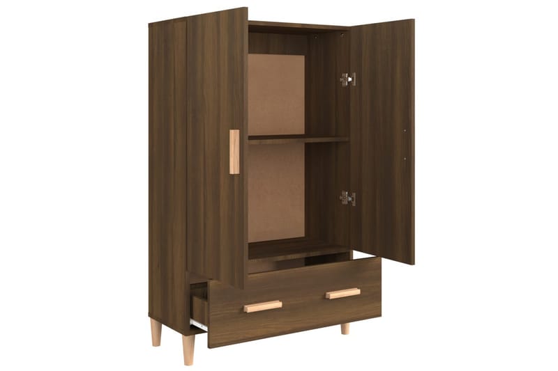 beBasic Highboard brun eik 70x31x115 cm konstruert tre - Brun - Oppbevaring - Skap - Oppbevaringsskap