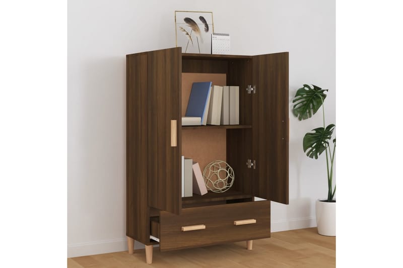 beBasic Highboard brun eik 70x31x115 cm konstruert tre - Brun - Oppbevaring - Skap - Oppbevaringsskap