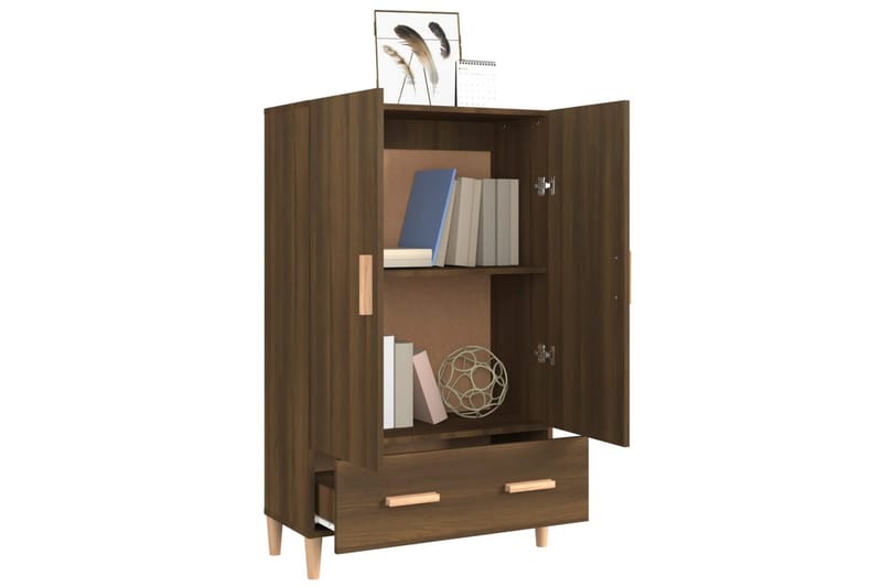 beBasic Highboard brun eik 70x31x115 cm konstruert tre - Brun - Oppbevaring - Skap - Oppbevaringsskap