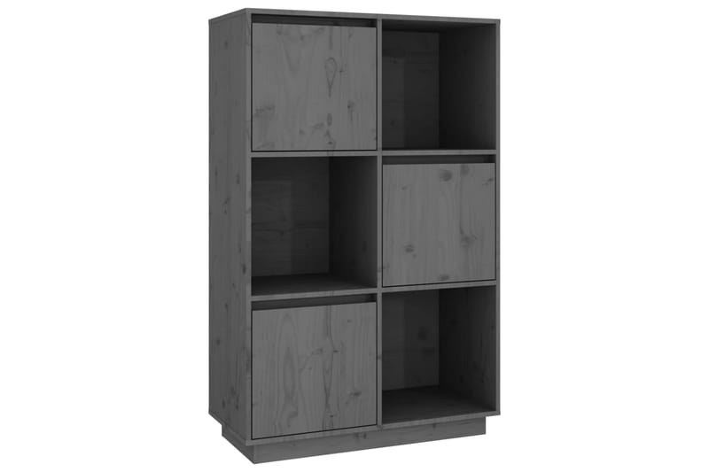 beBasic Highboard grå 74x35x117 cm heltre furu - GrÃ¥ - Oppbevaring - Skap - Oppbevaringsskap