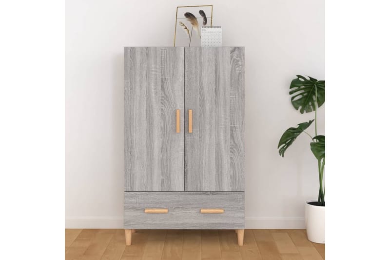 beBasic Highboard grå sonoma 70x31x115 cm konstruert tre - GrÃ¥ - Oppbevaring - Skap - Oppbevaringsskap