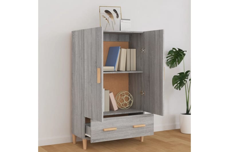 beBasic Highboard grå sonoma 70x31x115 cm konstruert tre - GrÃ¥ - Oppbevaring - Skap - Oppbevaringsskap