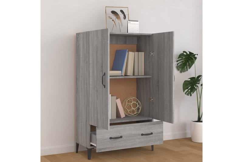 beBasic Highboard grå sonoma 70x31x115 cm konstruert tre - GrÃ¥ - Oppbevaring - Skap - Oppbevaringsskap