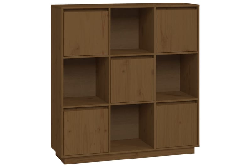 beBasic Highboard honningbrun 110,5x35x117 cm heltre furu - Brun - Oppbevaring - Skap - Oppbevaringsskap