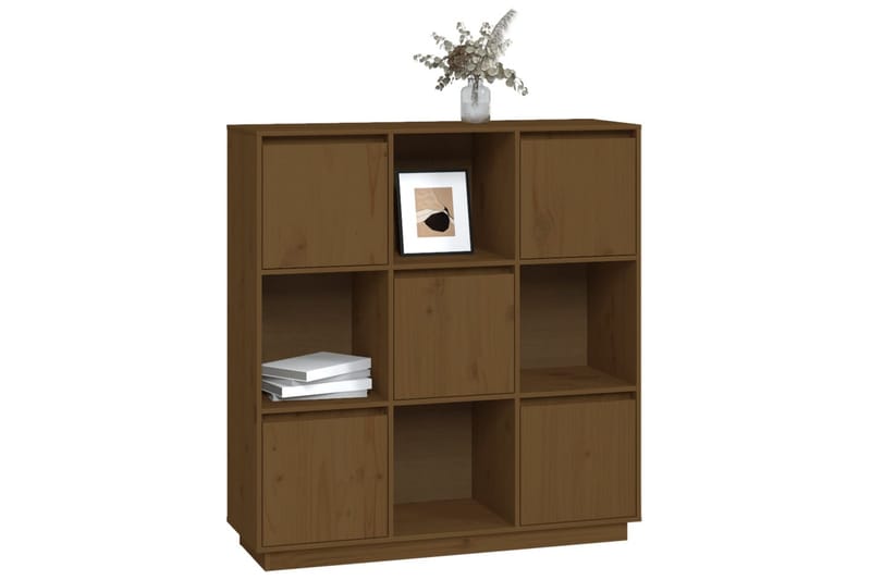 beBasic Highboard honningbrun 110,5x35x117 cm heltre furu - Brun - Oppbevaring - Skap - Oppbevaringsskap