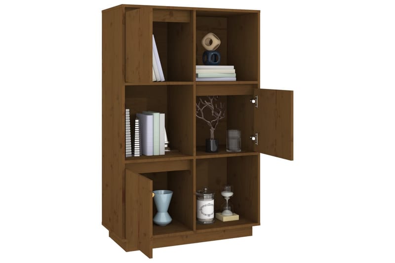 beBasic Highboard honningbrun 74x35x117 cm heltre furu - Brun - Oppbevaring - Skap - Oppbevaringsskap