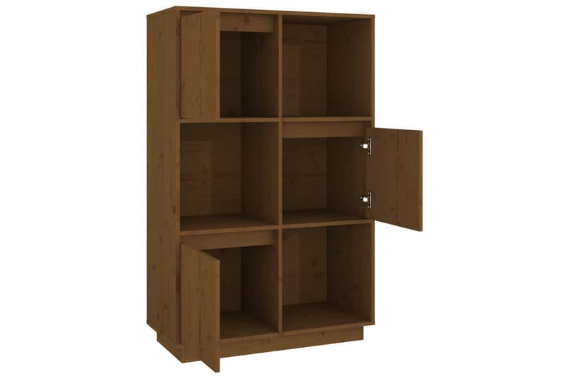 beBasic Highboard honningbrun 74x35x117 cm heltre furu - Brun - Oppbevaring - Skap - Oppbevaringsskap