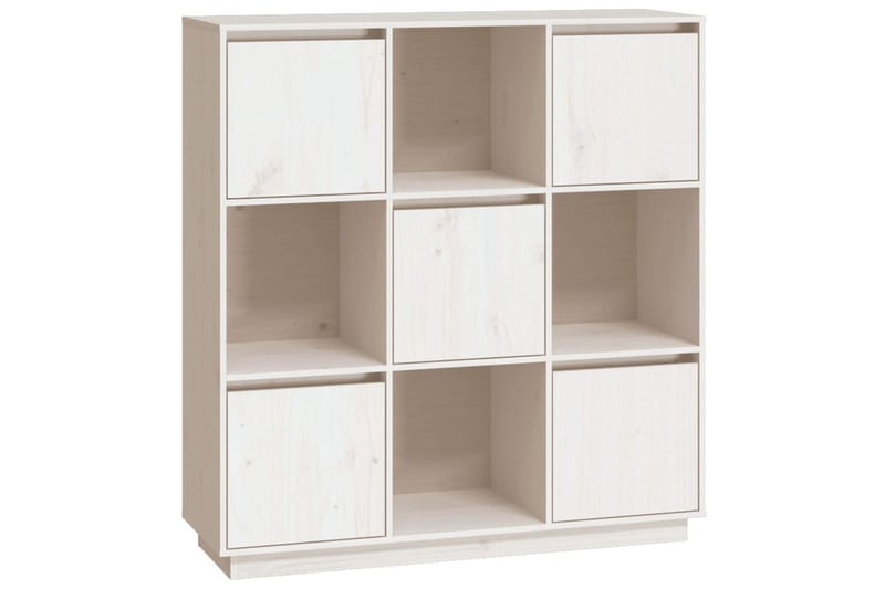 beBasic Highboard hvit 110,5x35x117 cm heltre furu - Hvit - Oppbevaring - Skap - Oppbevaringsskap