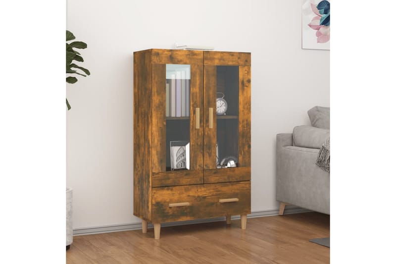 beBasic Highboard røkt eik 70x31x115 cm konstruert tre - Brun - Oppbevaring - Skap - Oppbevaringsskap