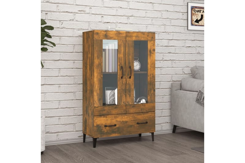 beBasic Highboard røkt eik 70x31x115 cm konstruert tre - Brun - Oppbevaring - Skap - Oppbevaringsskap