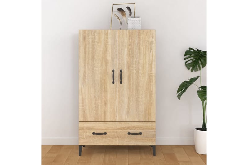 beBasic Highboard sonoma eik 70x31x115 cm konstruert tre - Brun - Oppbevaring - Skap - Oppbevaringsskap