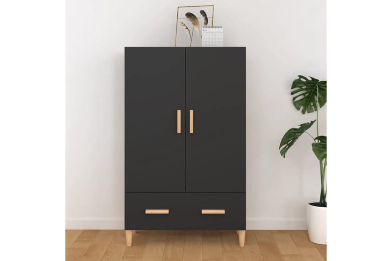 beBasic Highboard svart 70x31x115 cm konstruert tre - Svart - Oppbevaring - Skap - Oppbevaringsskap