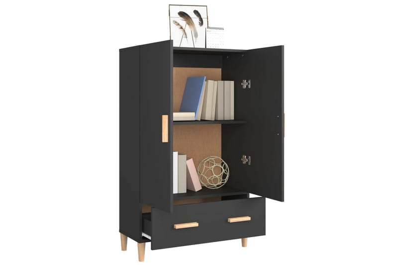 beBasic Highboard svart 70x31x115 cm konstruert tre - Svart - Oppbevaring - Skap - Oppbevaringsskap