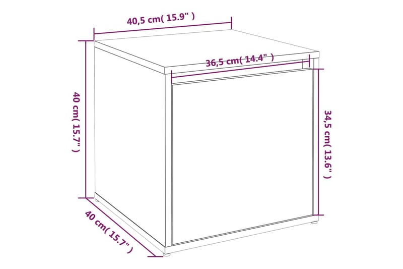 beBasic Oppbevaringsskap hvit 40,5x40x40 cm konstruert tre - Hvit - Oppbevaring - Skap - Oppbevaringsskap