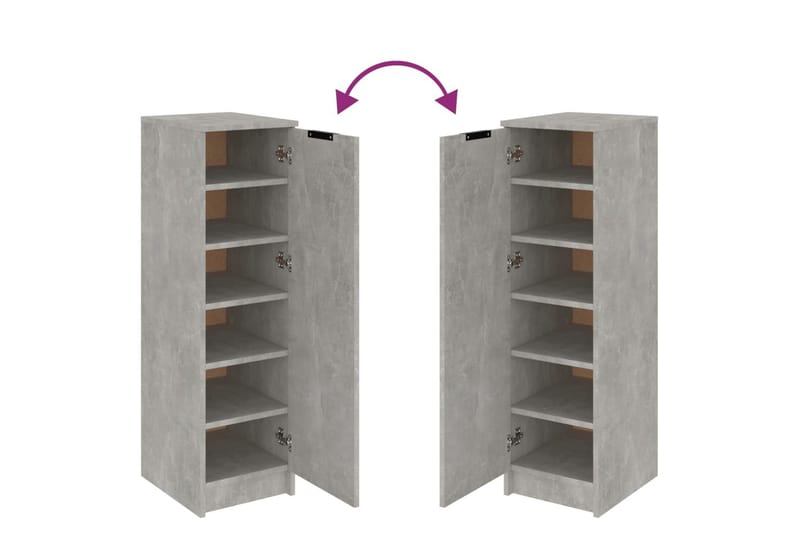 beBasic Skoskap betonggrå 30x35x100 cm konstruert tre - GrÃ¥ - Oppbevaring - Skooppbevaring - Skoskap