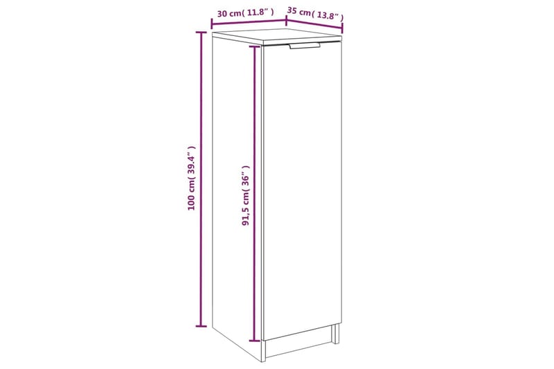 beBasic Skoskap betonggrå 30x35x100 cm konstruert tre - GrÃ¥ - Oppbevaring - Skooppbevaring - Skoskap