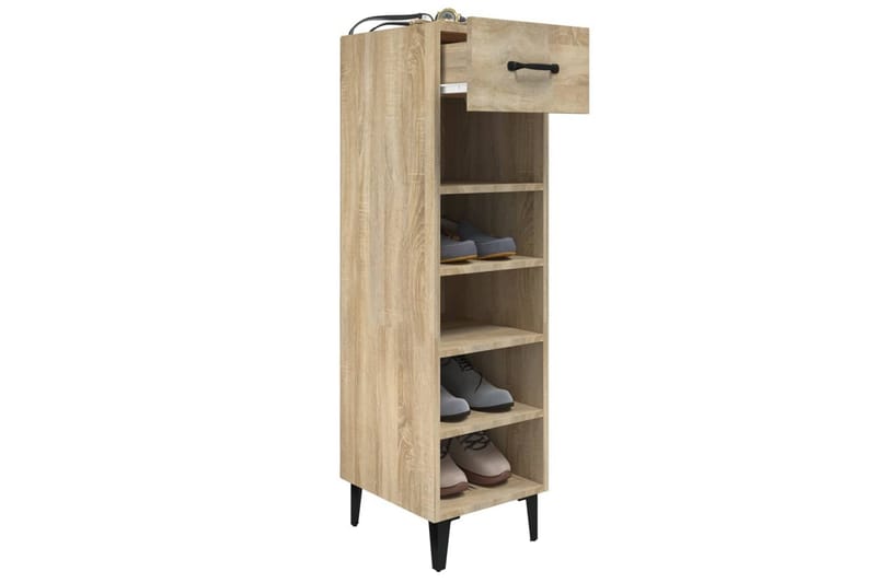 beBasic Skoskap sonoma eik 30x35x105 cm konstruert tre - Brun - Oppbevaring - Skooppbevaring - Skoskap