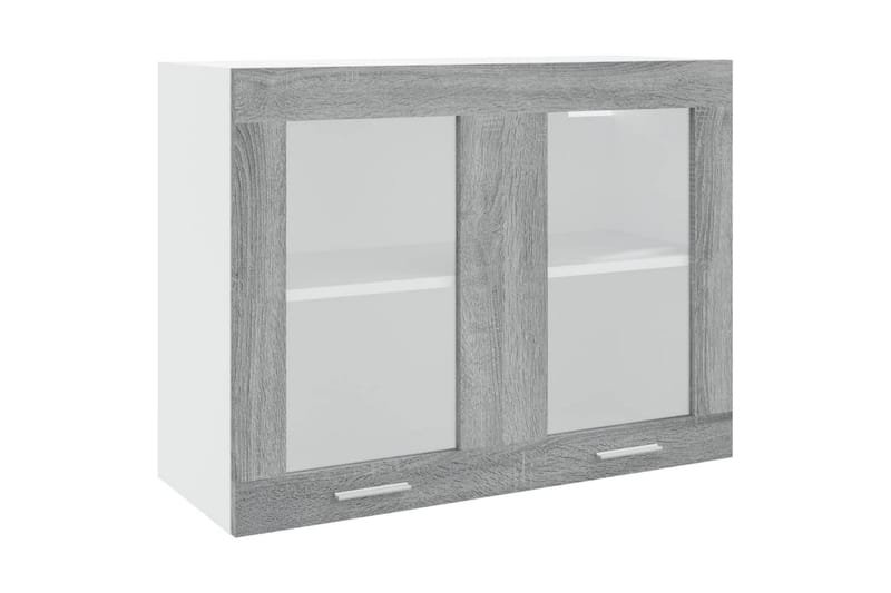 beBasic Vegghengt glasskap grå sonoma 80x31x60 cm konstruert tre - GrÃ¥ - Oppbevaring - Skap - Oppbevaringsskap