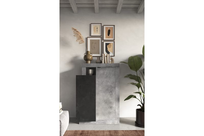 Freedom Highboard 87x142 cm - Grå/Svart - Oppbevaring - Skap - Oppbevaringsskap