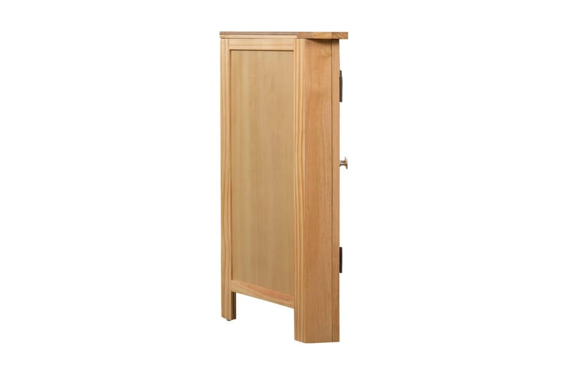 Hjørneskap 80x33,5x78 cm heltre eik - Brun|Beige - Oppbevaring - Skap - Hjørneskap