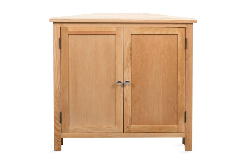 Hjørneskap 80x33,5x78 cm heltre eik - Brun|Beige - Oppbevaring - Skap - Hjørneskap