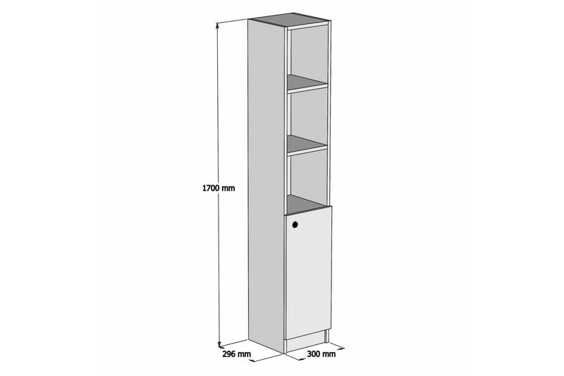 Baderomskap Argenziano 30 cm - Hvit - Oppbevaring - Skap - Oppbevaringsskap