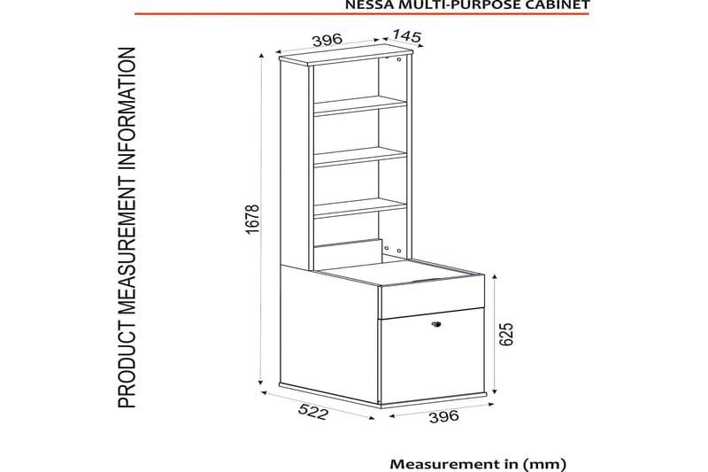 Baderomskap Hedden 40 cm - Hvit - Oppbevaring - Skap - Oppbevaringsskap