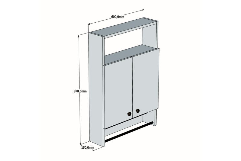 Baderomskap Penpethy 60 cm - Hvit - Oppbevaring - Skap - Oppbevaringsskap