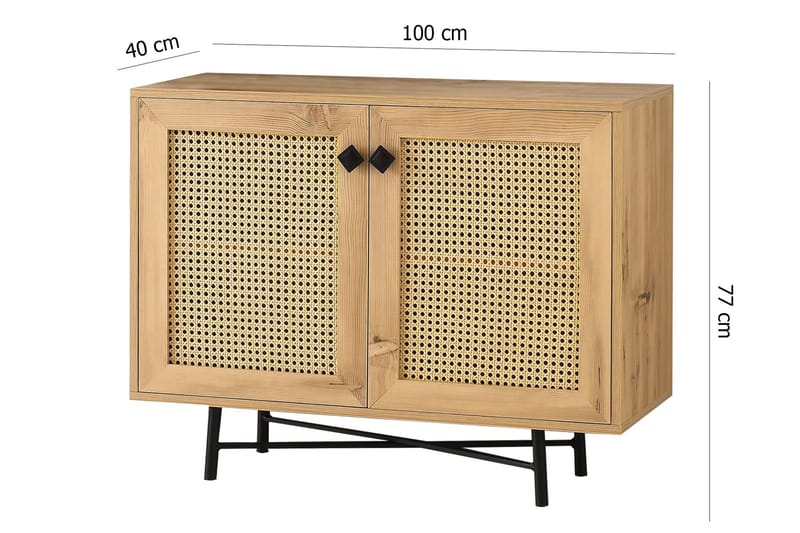 Highboard 40x100 cm - Natur/Svart - Oppbevaring - Skap - Oppbevaringsskap