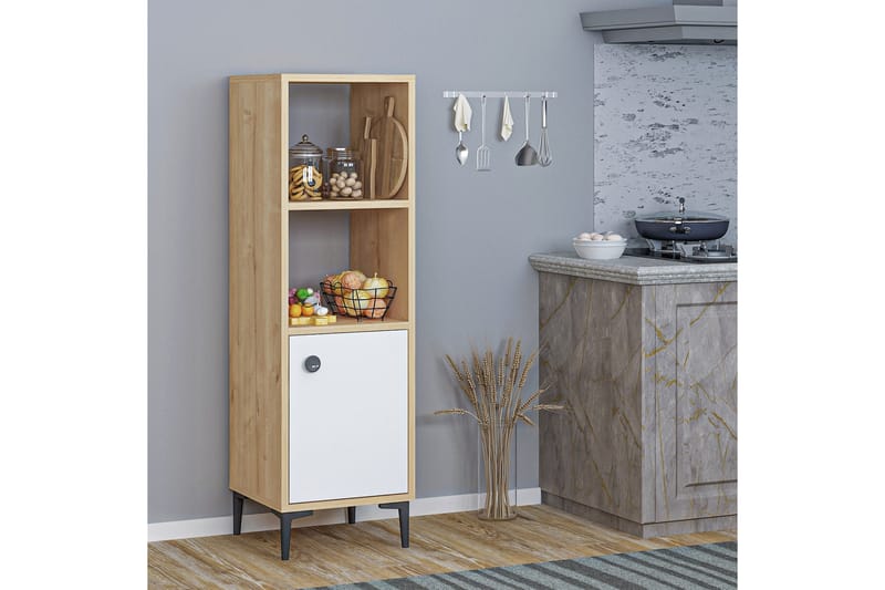 Highboard Alonea 39x35 cm - Blå / Natur / Hvit - Oppbevaring - Skap - Oppbevaringsskap