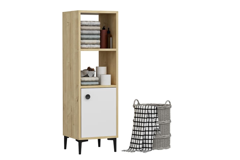 Highboard Alonea 39x35 cm - Blå / Natur / Hvit - Oppbevaring - Skap - Oppbevaringsskap