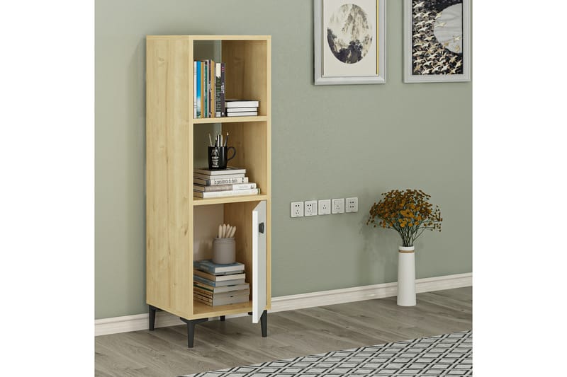 Highboard Alonea 39x35 cm - Blå / Natur / Hvit - Oppbevaring - Skap - Oppbevaringsskap