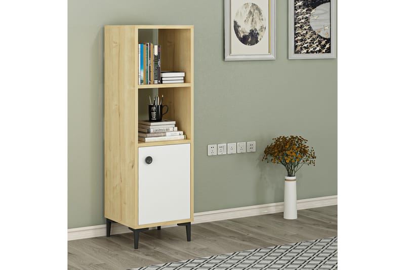 Highboard Alonea 39x35 cm - Blå / Natur / Hvit - Oppbevaring - Skap - Oppbevaringsskap