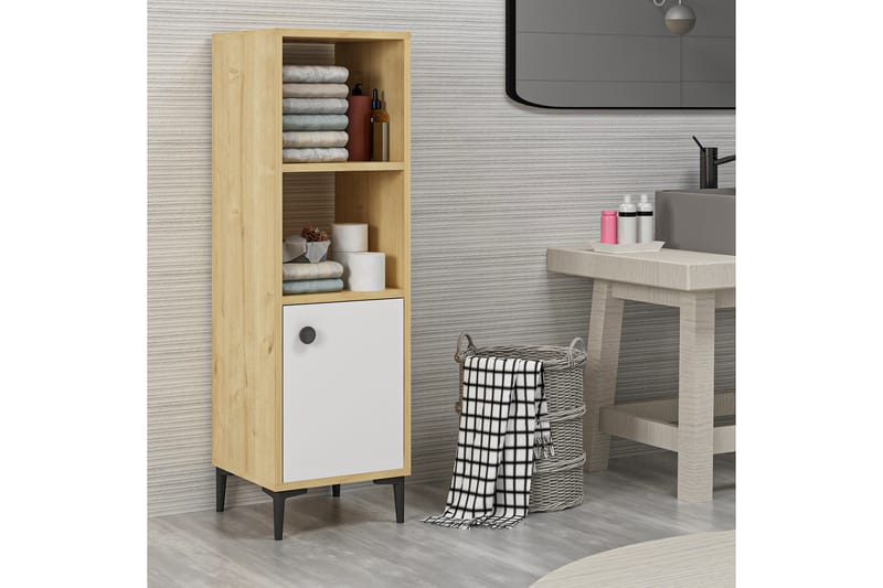 Highboard Alonea 39x35 cm - Blå / Natur / Hvit - Oppbevaring - Skap - Oppbevaringsskap