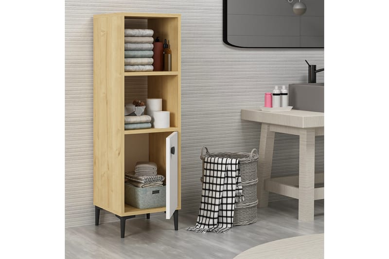 Highboard Alonea 39x35 cm - Blå / Natur / Hvit - Oppbevaring - Skap - Oppbevaringsskap