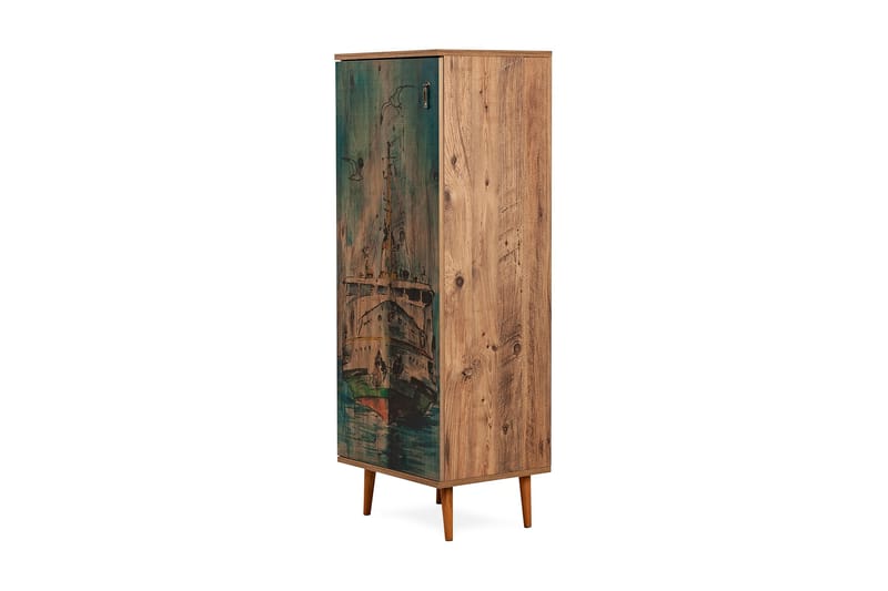 Highboard Båt 38x50 cm - Natur/Grønn - Oppbevaring - Skap - Oppbevaringsskap