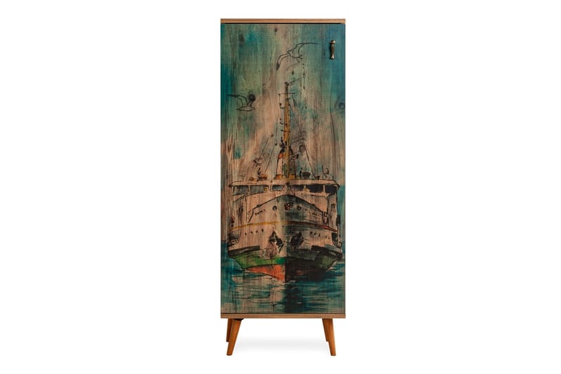 Highboard Båt 38x50 cm - Natur/Grønn - Oppbevaring - Skap - Oppbevaringsskap