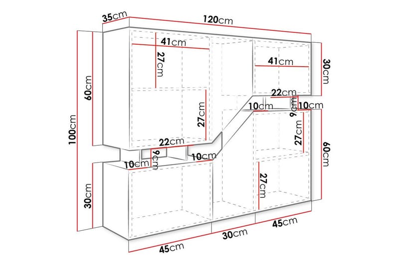 Highboard Carbost - Antrasitt - Oppbevaring - Skap - Oppbevaringsskap